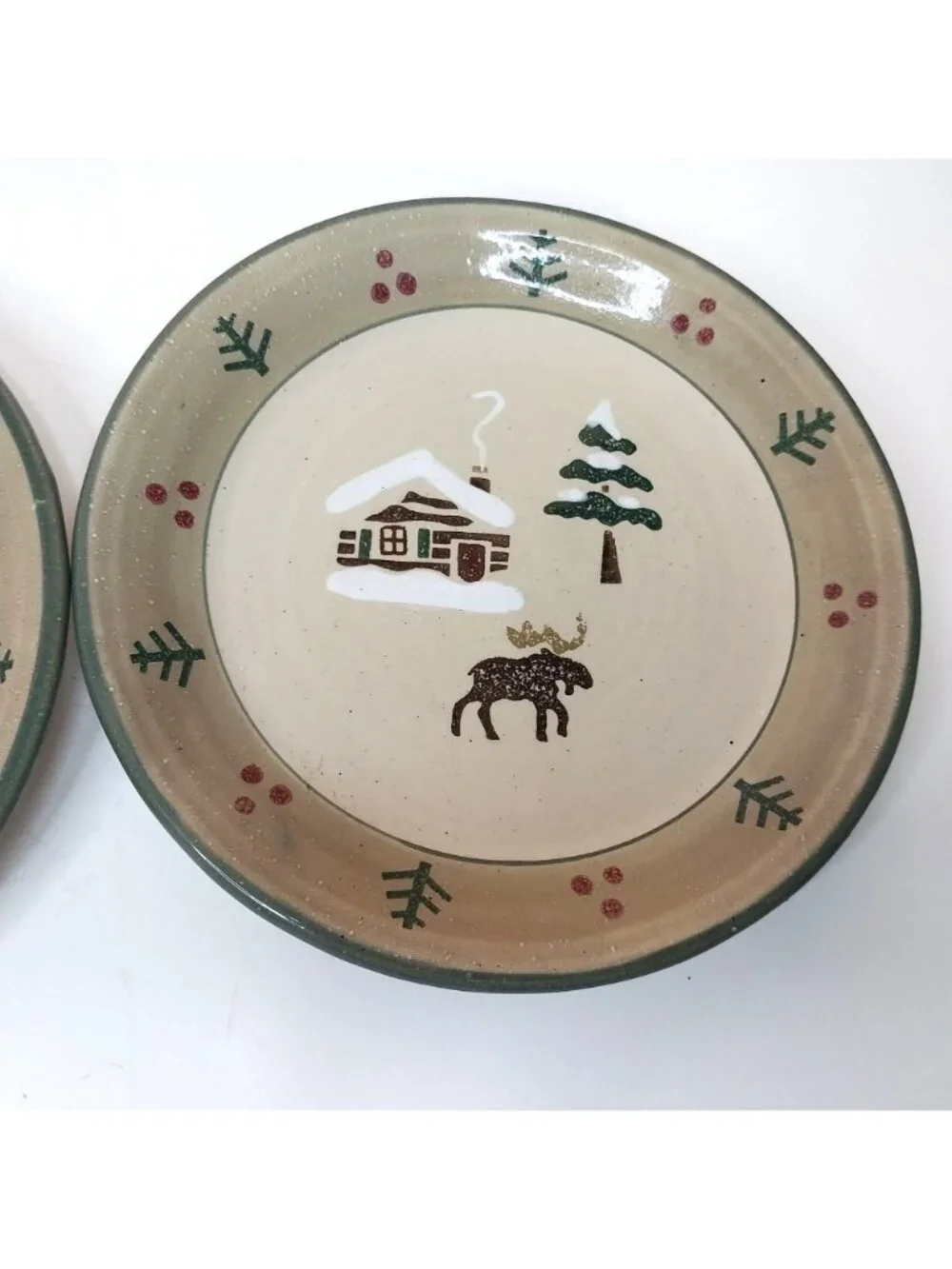 Sonoma Lodge Bear & Moose Stoneware Salad Plates Set Of 2 8